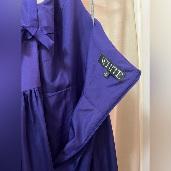 White by Vera Wang purple halter dress bow detail summer fun flowy midi - Picture 9 of 10